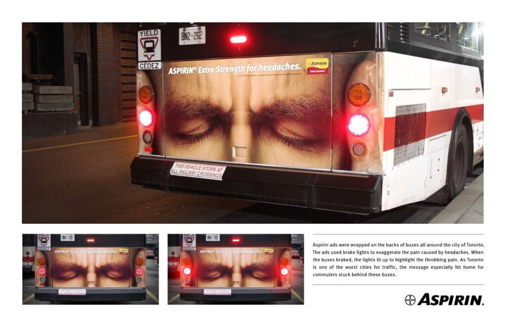 Aspirin Bus Advertising